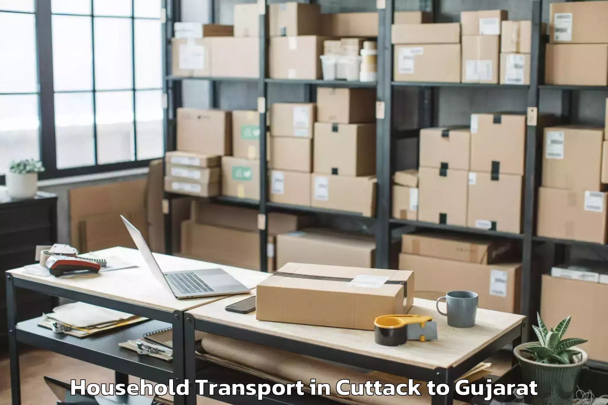 Book Cuttack to Halvad Household Transport Online